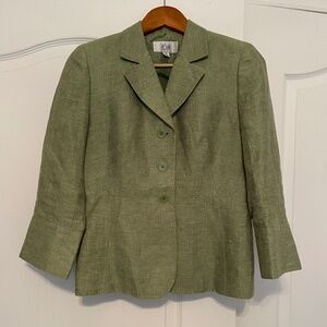 Le Suit Linen Jacket 6 Petite Lined